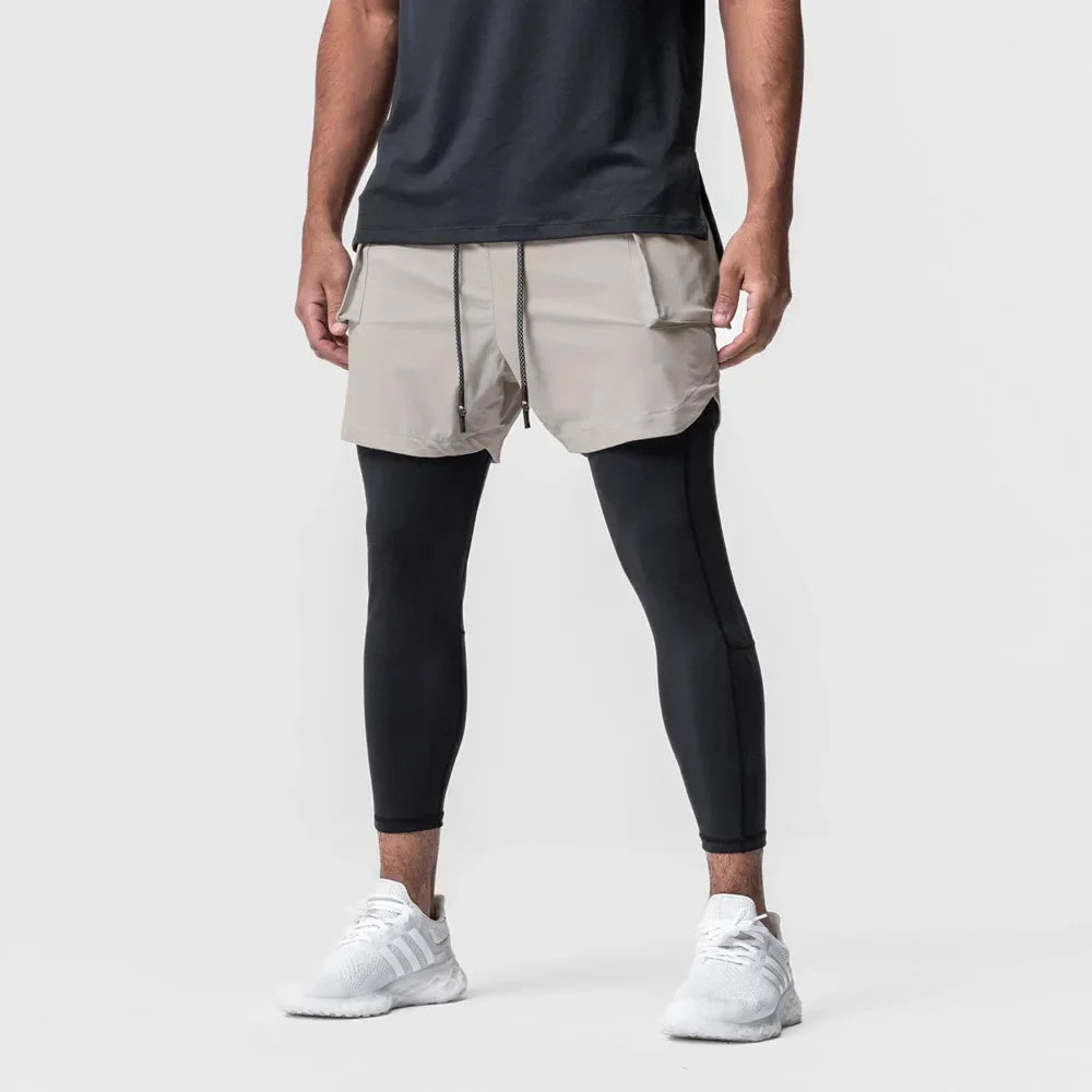 FlexFit 2-in-1 Men's Dri-Fit Compression Legging Shorts