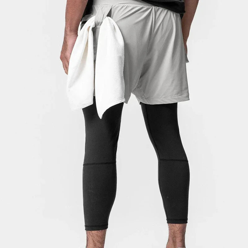 FlexFit 2-in-1 Men's Dri-Fit Compression Legging Shorts