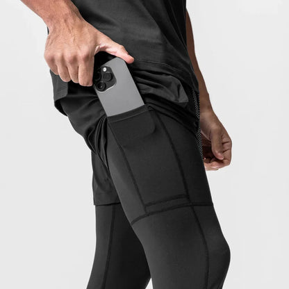 FlexFit 2-in-1 Men's Dri-Fit Compression Legging Shorts