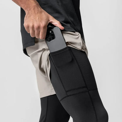 FlexFit 2-in-1 Men's Dri-Fit Compression Legging Shorts
