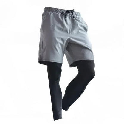 Men's 2-in-1 Long Training Shorts with Compression