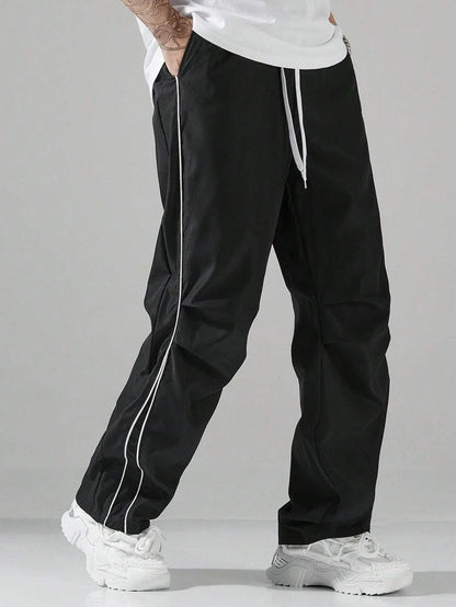 MYOVV Men’s Contrast Trim Street Pants