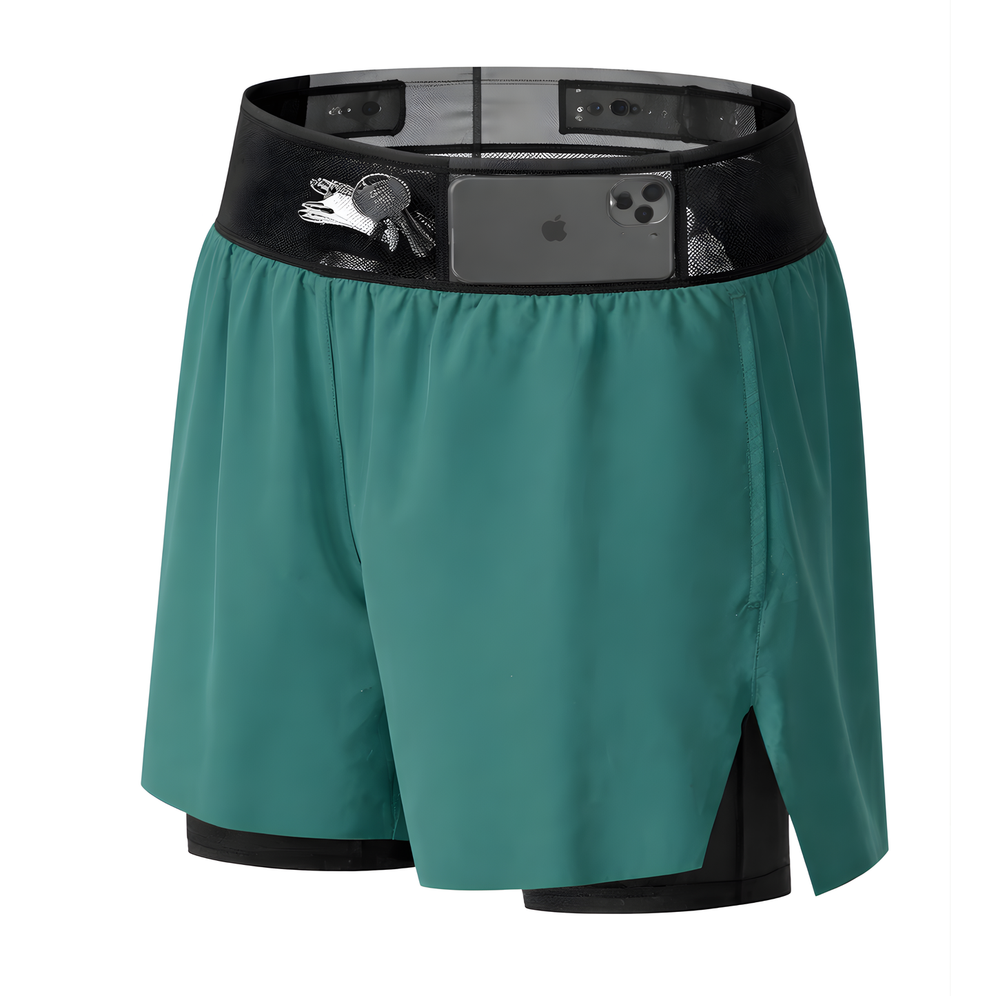 TrailGuard Dual-Layer Running Shorts with Built-In Belt