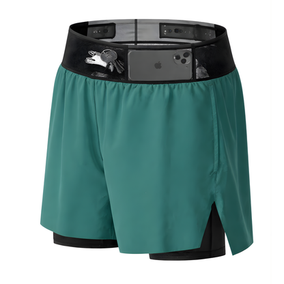 TrailGuard Dual-Layer Running Shorts with Built-In Belt