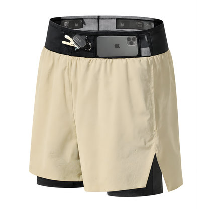 TrailGuard Dual-Layer Running Shorts with Built-In Belt