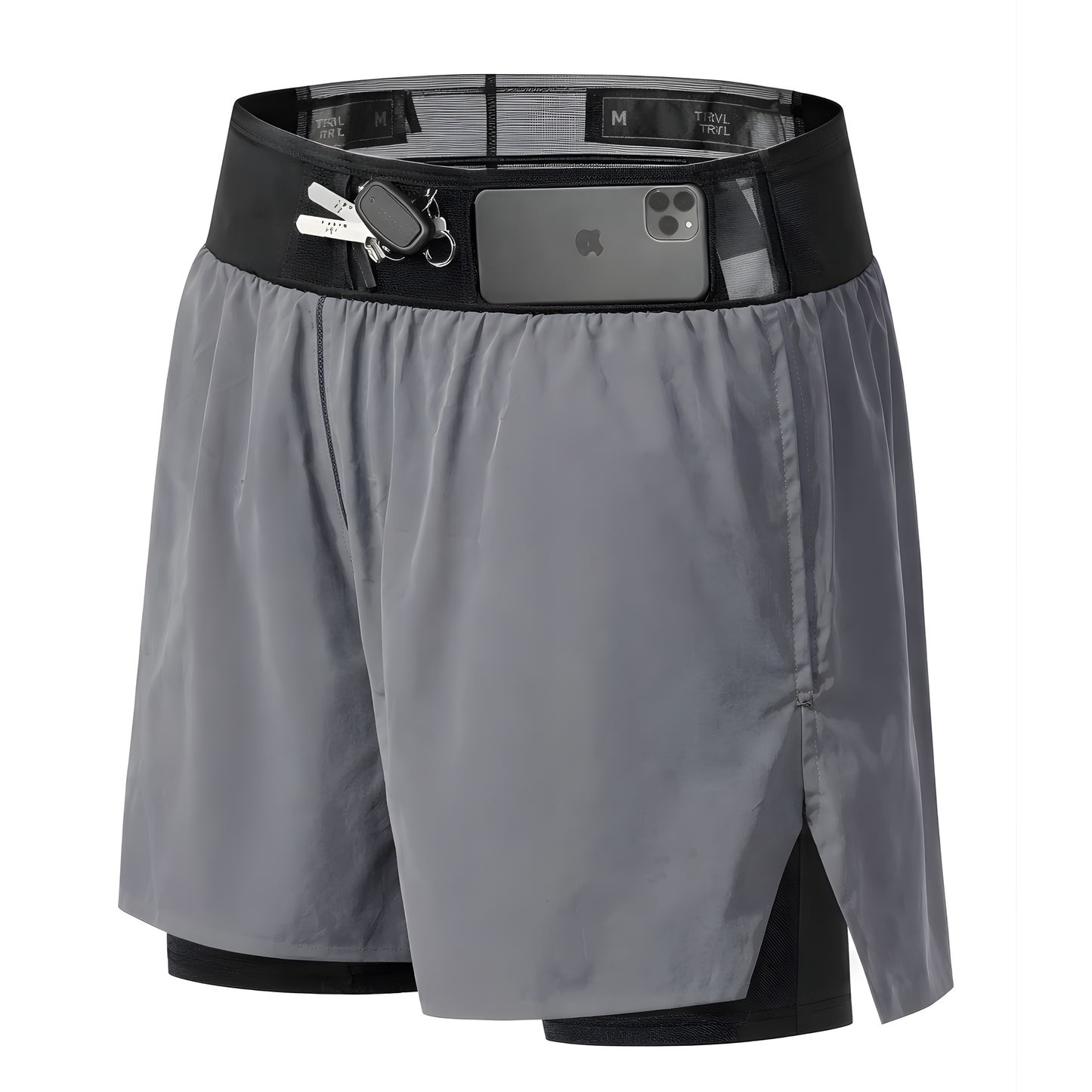 TrailGuard Dual-Layer Running Shorts with Built-In Belt