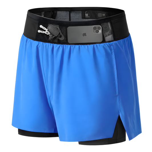 TRAILGUARD Dual-Layer Running Shorts with Built-In Belt