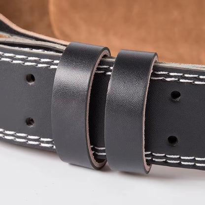 Cinturón de Halterofilia de Cuero PU | Soporte Lumbar para Sentadillas, Peso Muerto y Entrenamiento de Fuerza