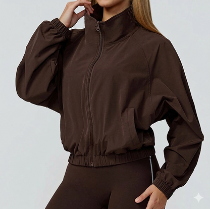 Women’s Seamless Zip-Up Gym Jacket with Pockets | Long Sleeve Workout & Running Top