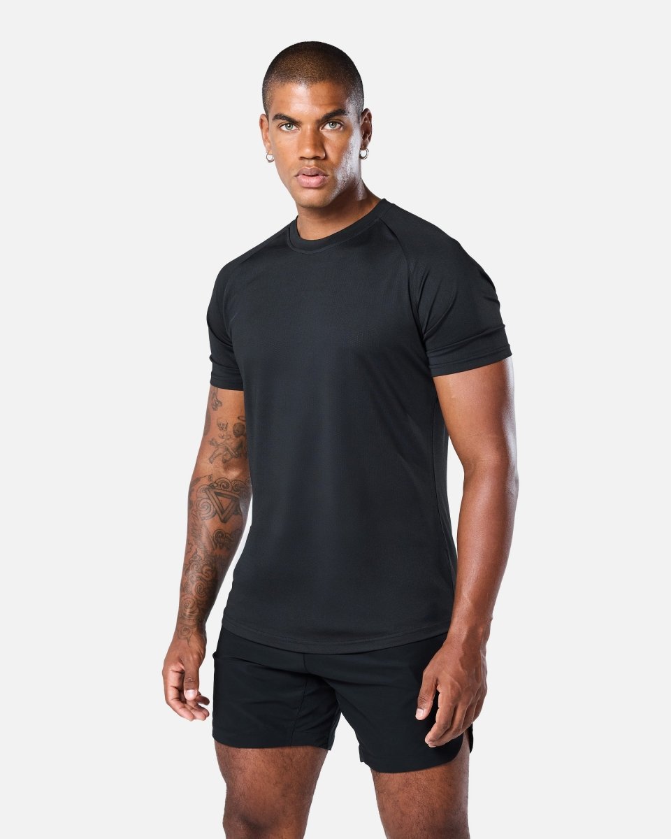 Mens Reset Raglan Performance Tee Black