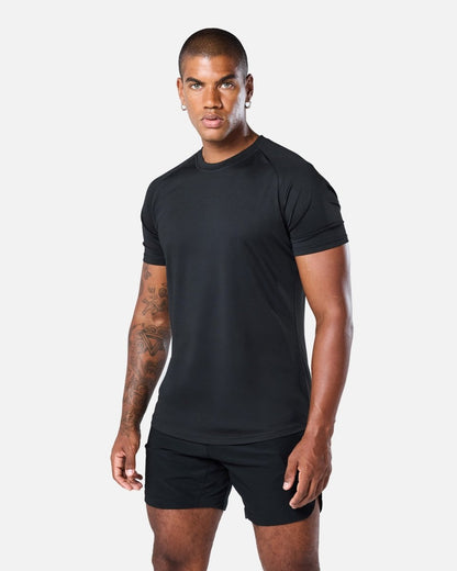 Mens Reset Raglan Performance Tee Black