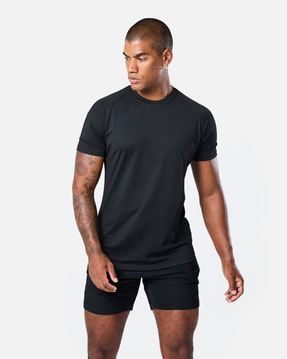 Mens Reset Raglan Performance Tee Black