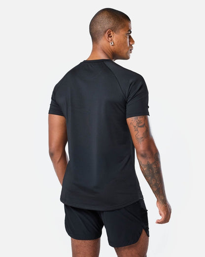Mens Reset Raglan Performance Tee Black