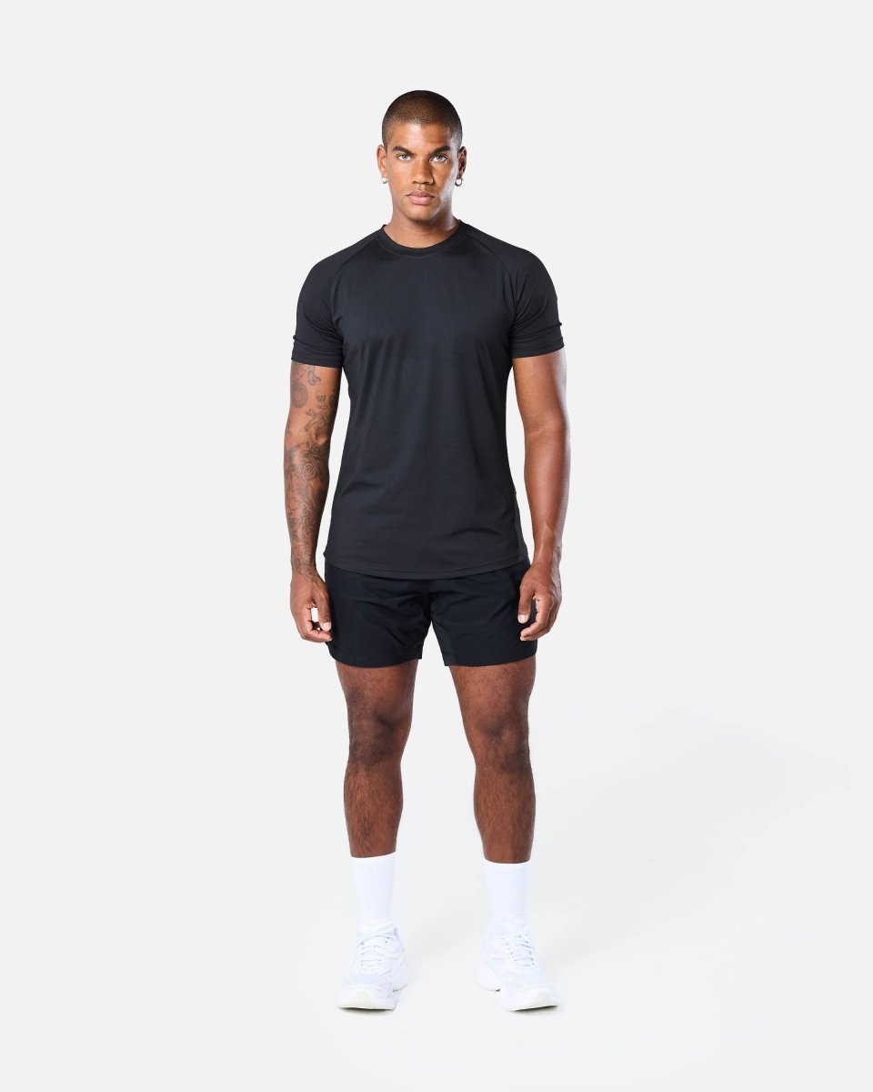 Mens Reset Raglan Performance Tee Black