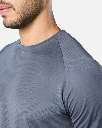 Mens Reset Raglan Performance Tee Storm Grey