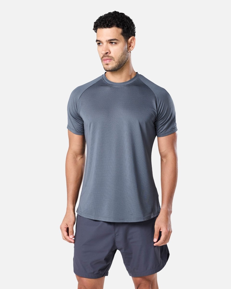 Mens Reset Raglan Performance Tee Storm Grey