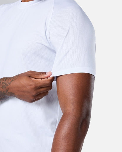 Mens Reset Raglan Performance Tee White