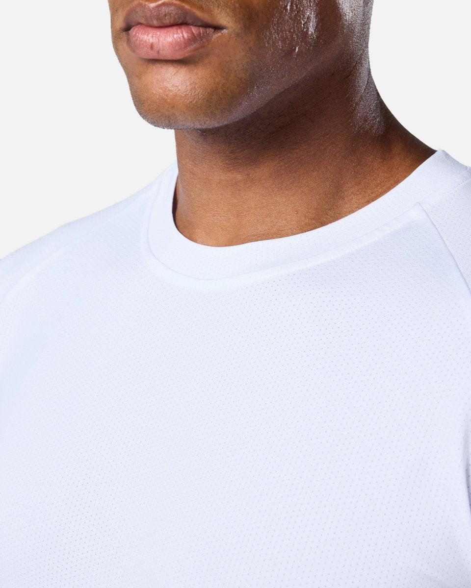 Mens Reset Raglan Performance Tee White