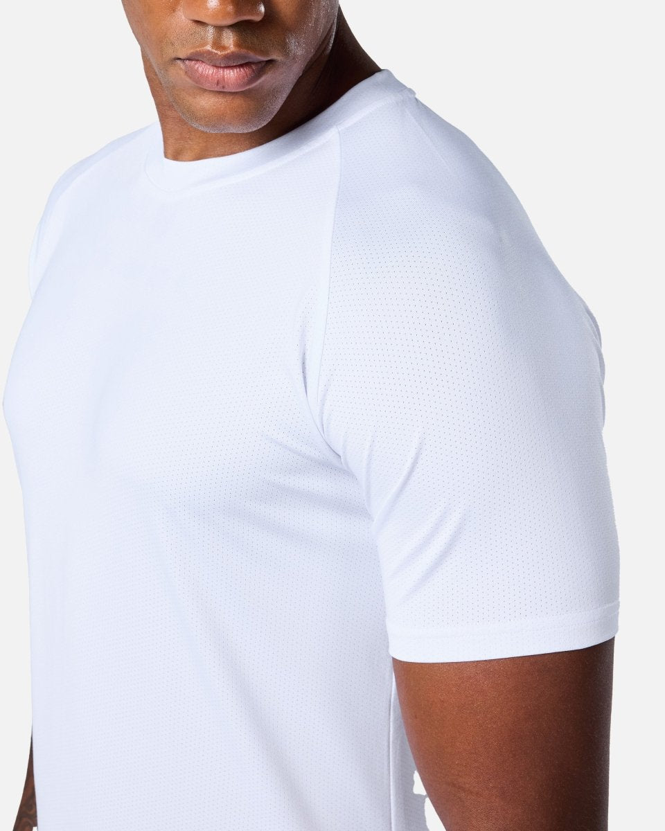 Mens Reset Raglan Performance Tee White