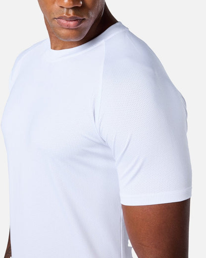 Mens Reset Raglan Performance Tee White