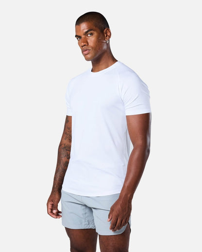 Mens Reset Raglan Performance Tee White