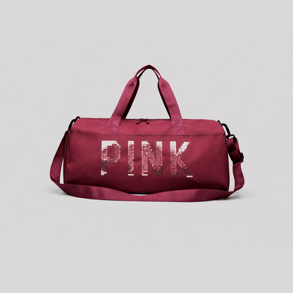 Pink Gym Bag - Large Capacity Waterproof Travel Tote